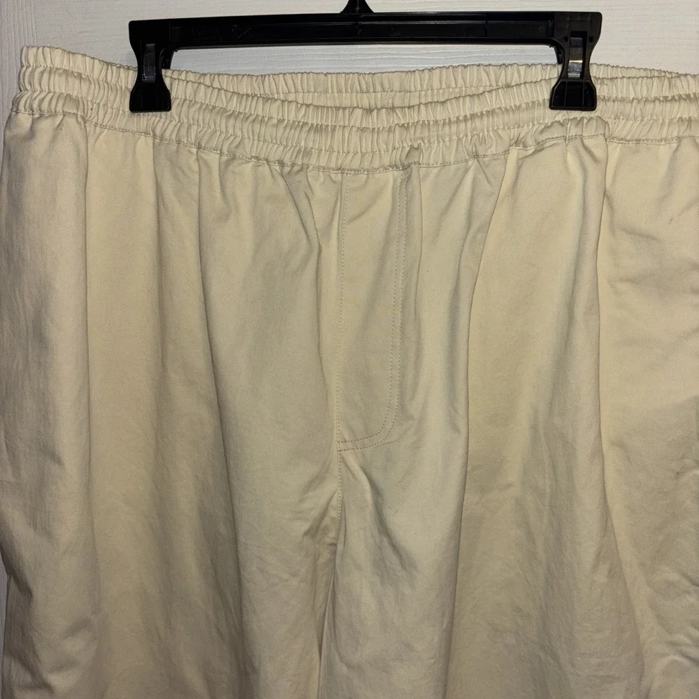 New $120 GRAND Collection Men's XXL Pants Cream Cotton Drawstring Pockets